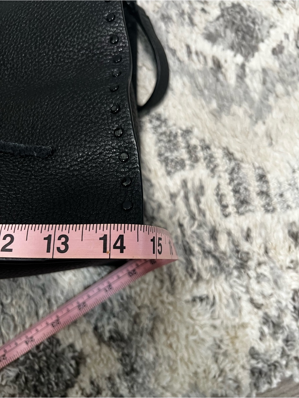 Rebecca Minkoff Black Pebbled Leather Tote with Stud Trim - Picture 9 of 10